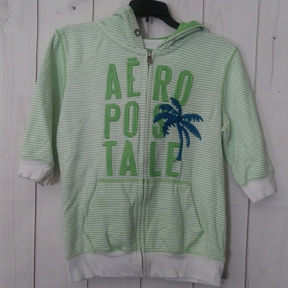 Aeropostale medium hoodie green white