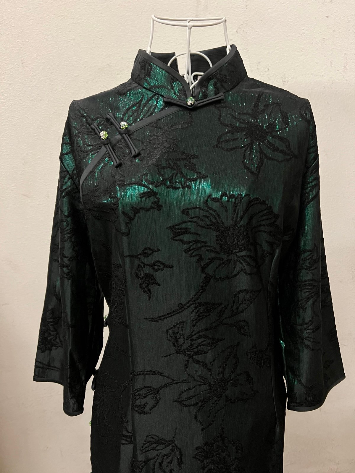 3XL eongsam ，Qipao dress /Malachite green cheongsam #1