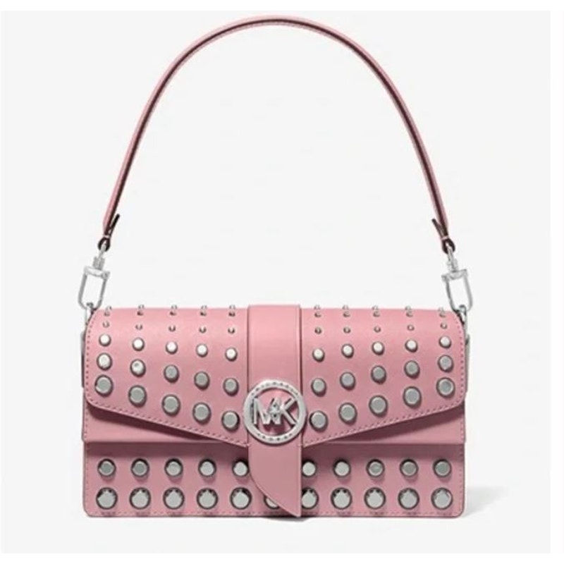 NWTMSRP498 Michael Kors Greenwich Convertible Leather Shoulder Bag Handbag Pink