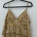 Vintage Scala Womens Silk Sequin Tiered Dress Size 12 Gold