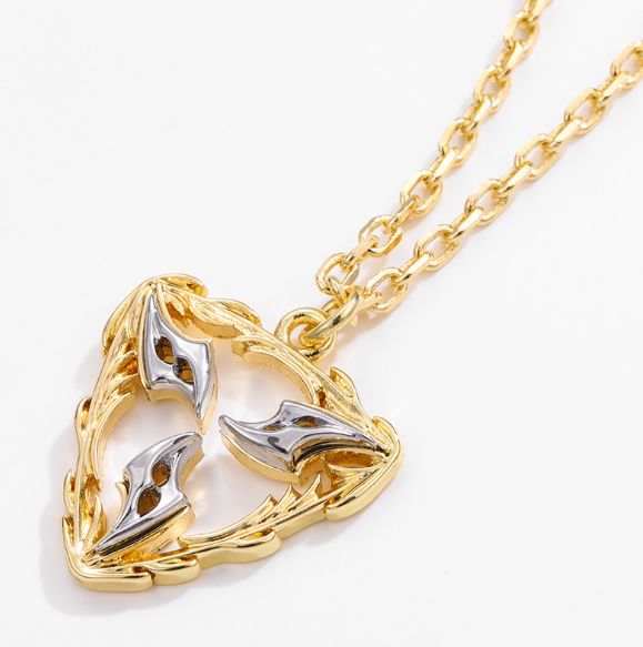 Binary Series League of Legends Gear Pendant Metal Two-Tone Cutout Tri-Phase Pow
