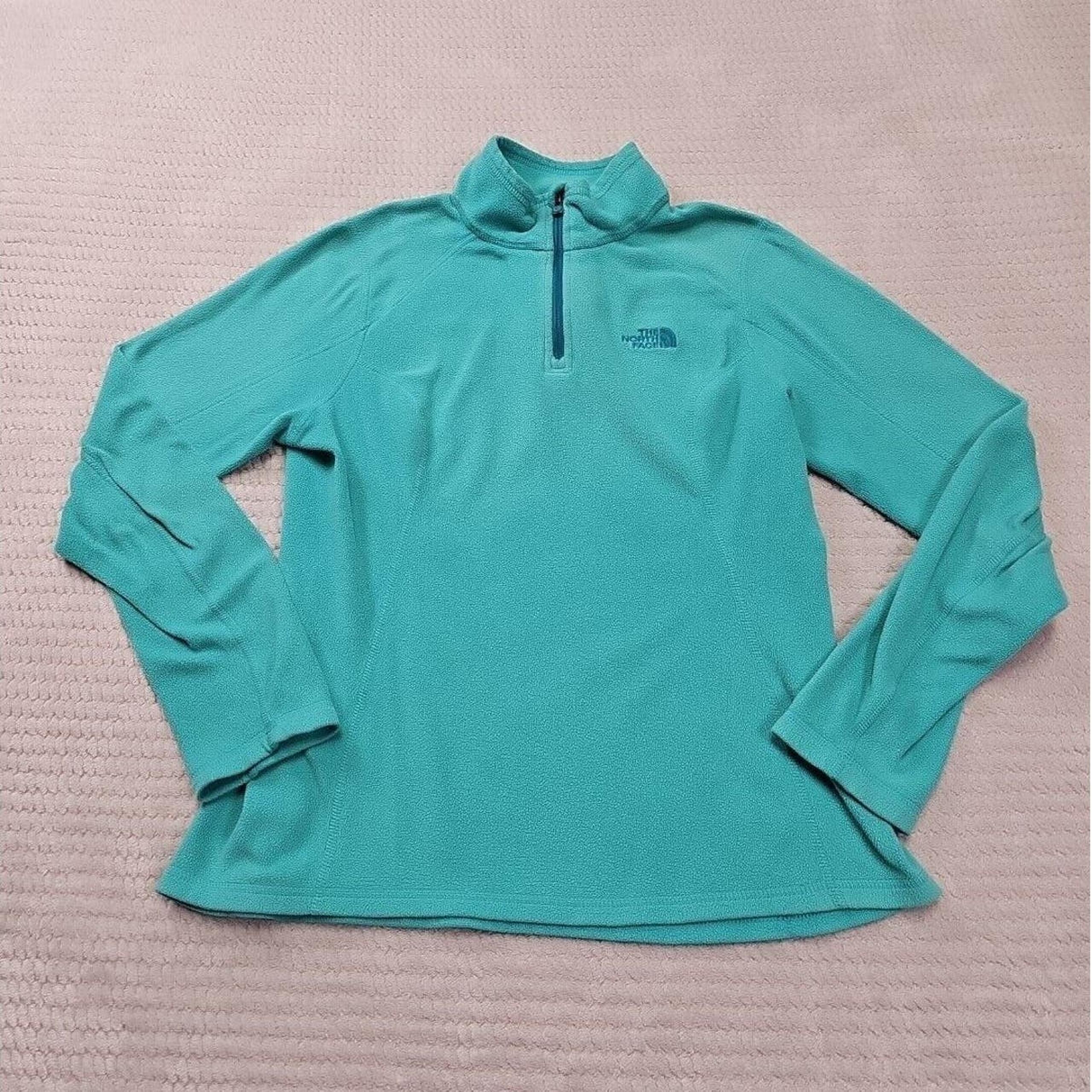 The North Face Fleece Womens Small Teal Pullover Quarter Zip Casual Outdoor