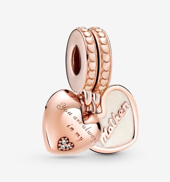 Pandora You’re always in my heart split dangle rose gold charms