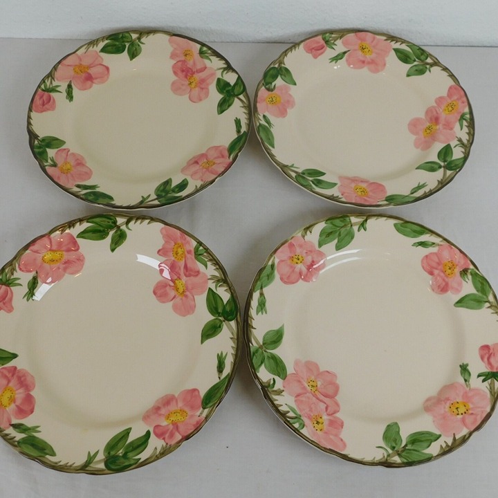 Lot of 4 Franciscan Desert Rose Dinner Plates 10.375 Made USA 1970s Backstamp