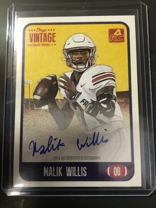 2021 Onyx Vintage Malik Willis College Football Auto Blue Ink /400