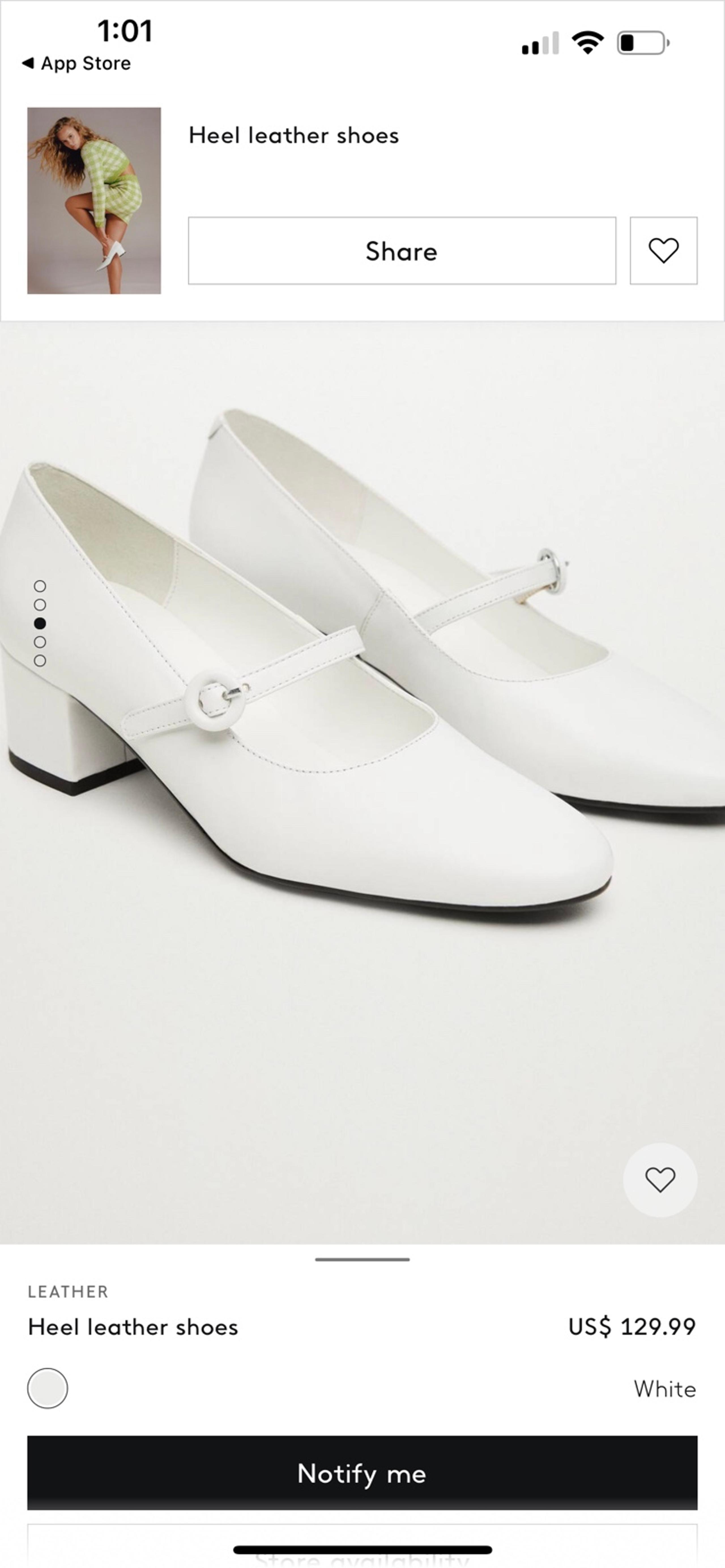 Mango heel leather shoes maryjane