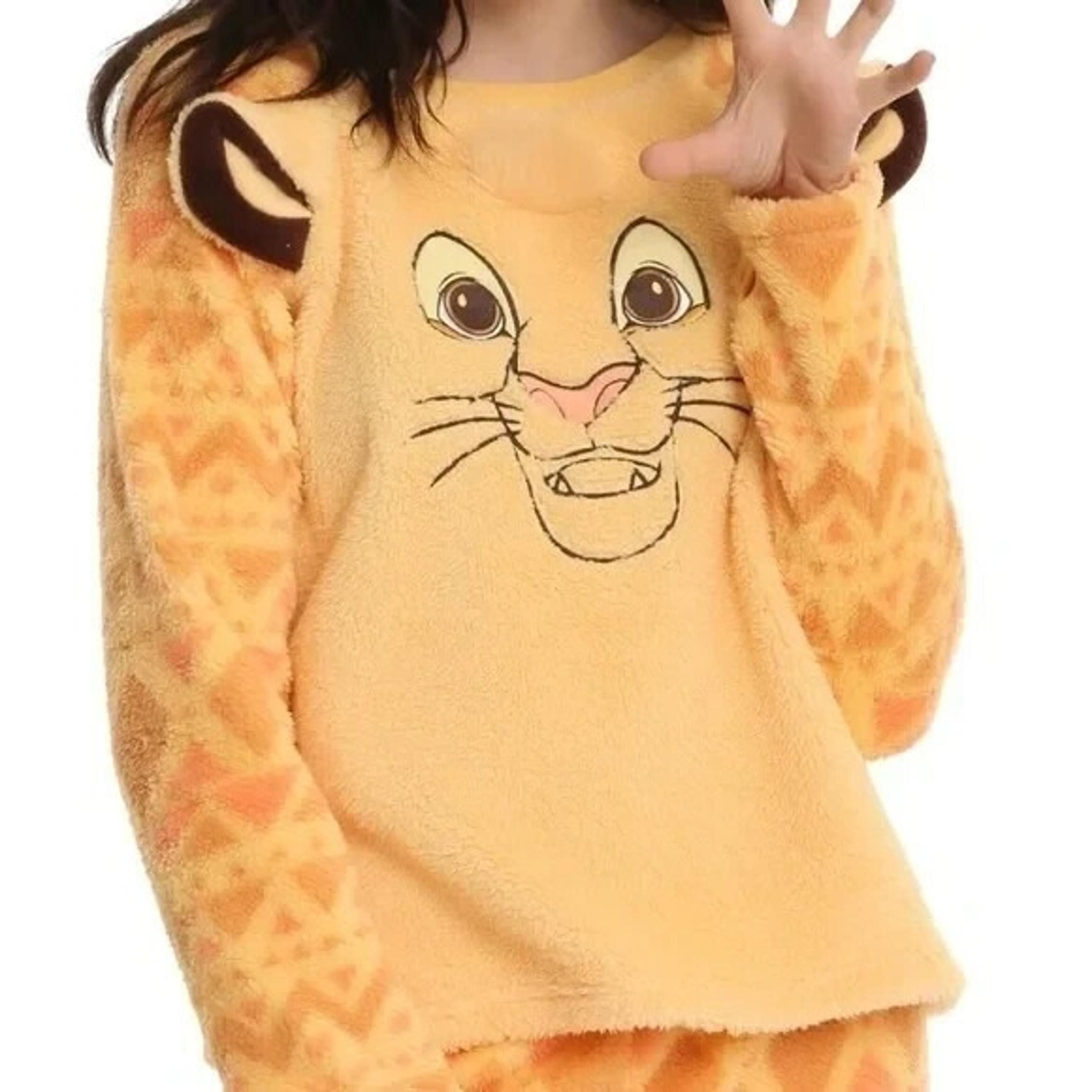 Disney The Lion King Simba Fuzzy Pajama Set Top and Shorts junior small