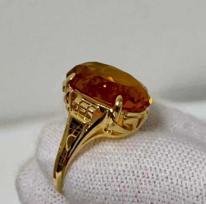 Real k18 Japan Gold Citrine Ring size 6.5