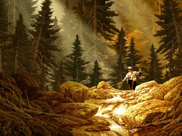 3D Metal Art Fly Fishing The Rockys