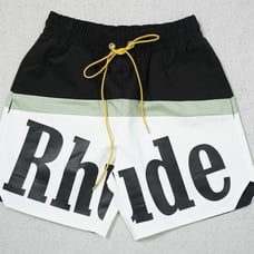 NWT Rhude Men's Awakening Cupro Blend Shorts Black White