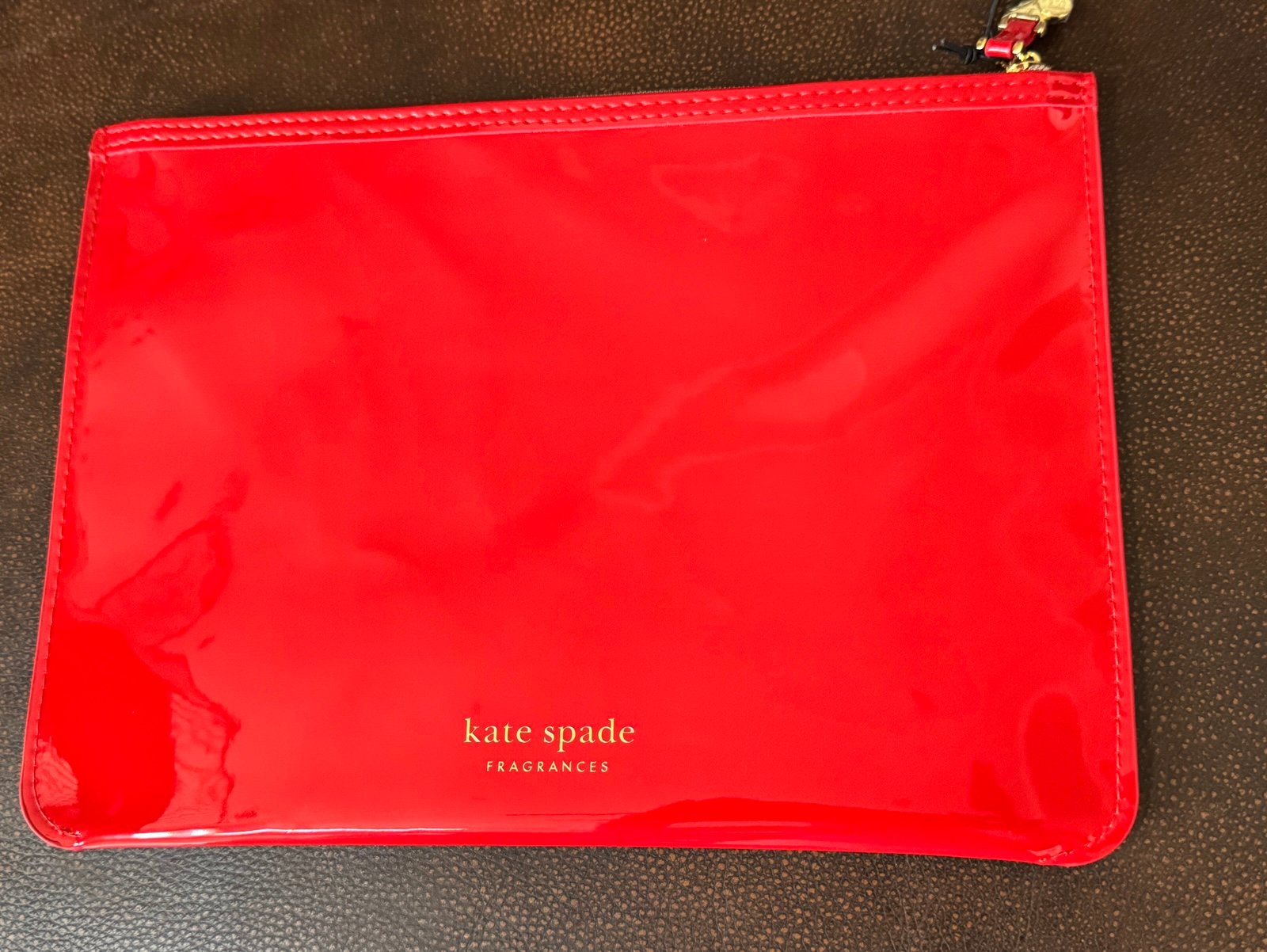 Kate Spade Fragrances Red Zip Pouch Cosmetics Pouch Travel