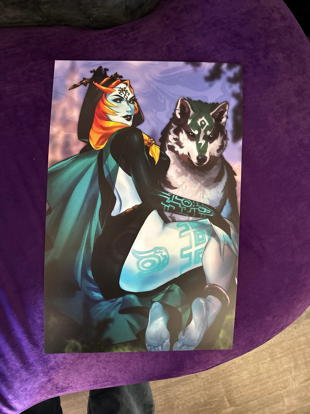 Midna and wolf Link portrait print