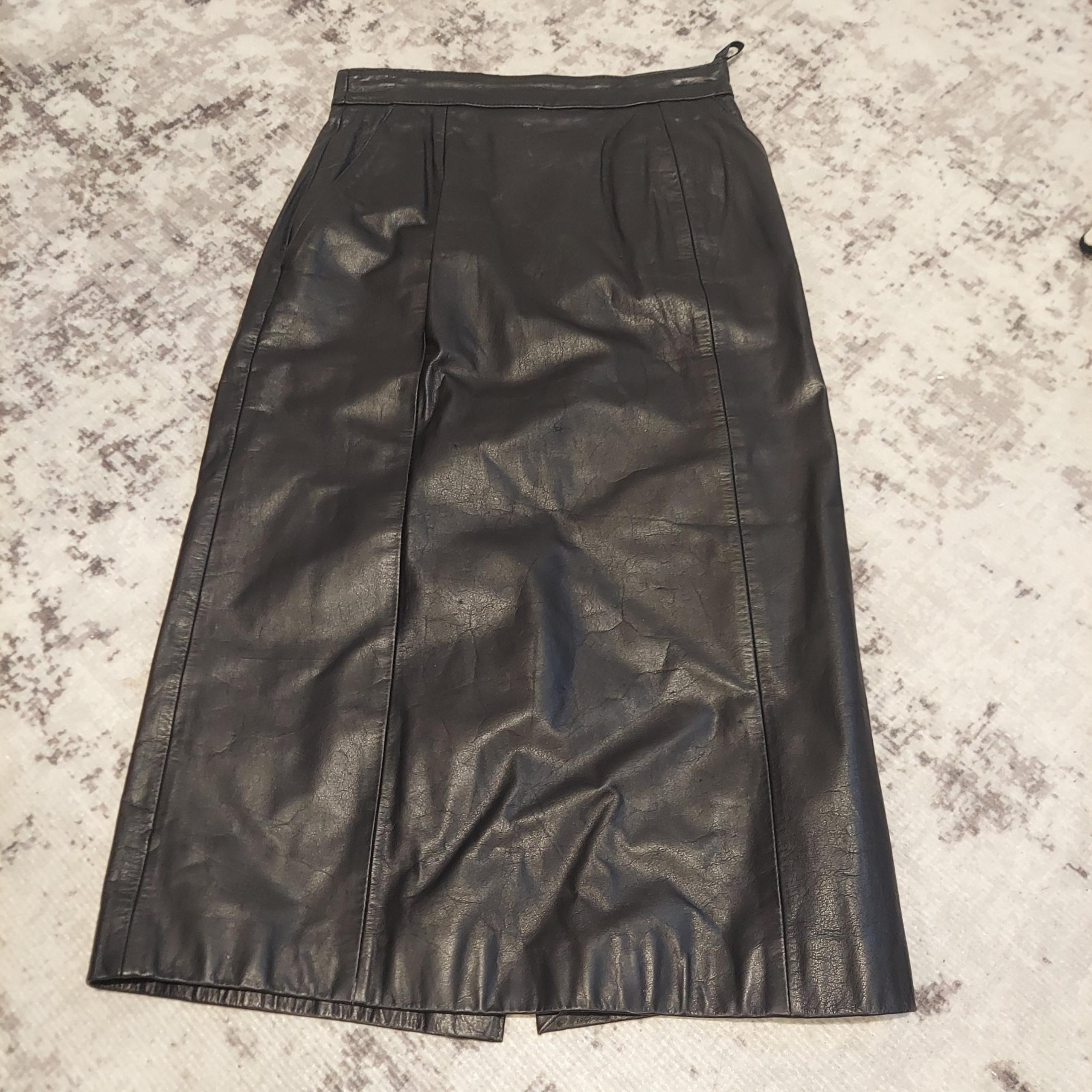Berman vintage leather skirt petite size 6