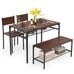 Dining Table Set for 4 Rectangular Table w/ 2 Chairs, 1 Bench, Storage Racks