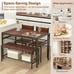 Dining Table Set for 4 Rectangular Table w/ 2 Chairs, 1 Bench, Storage Racks