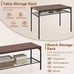 Dining Table Set for 4 Rectangular Table w/ 2 Chairs, 1 Bench, Storage Racks