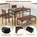 Dining Table Set for 4 Rectangular Table w/ 2 Chairs, 1 Bench, Storage Racks