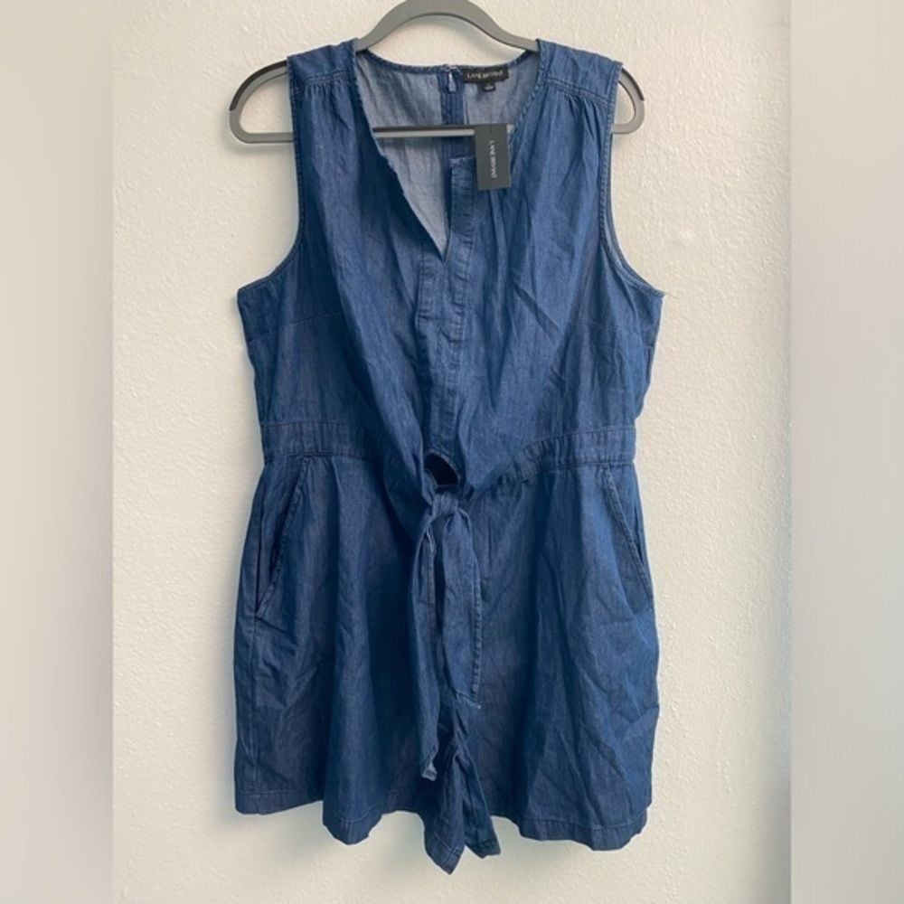 Lane Bryant Denim Keyhole Romper (Size: 1X (16-18))