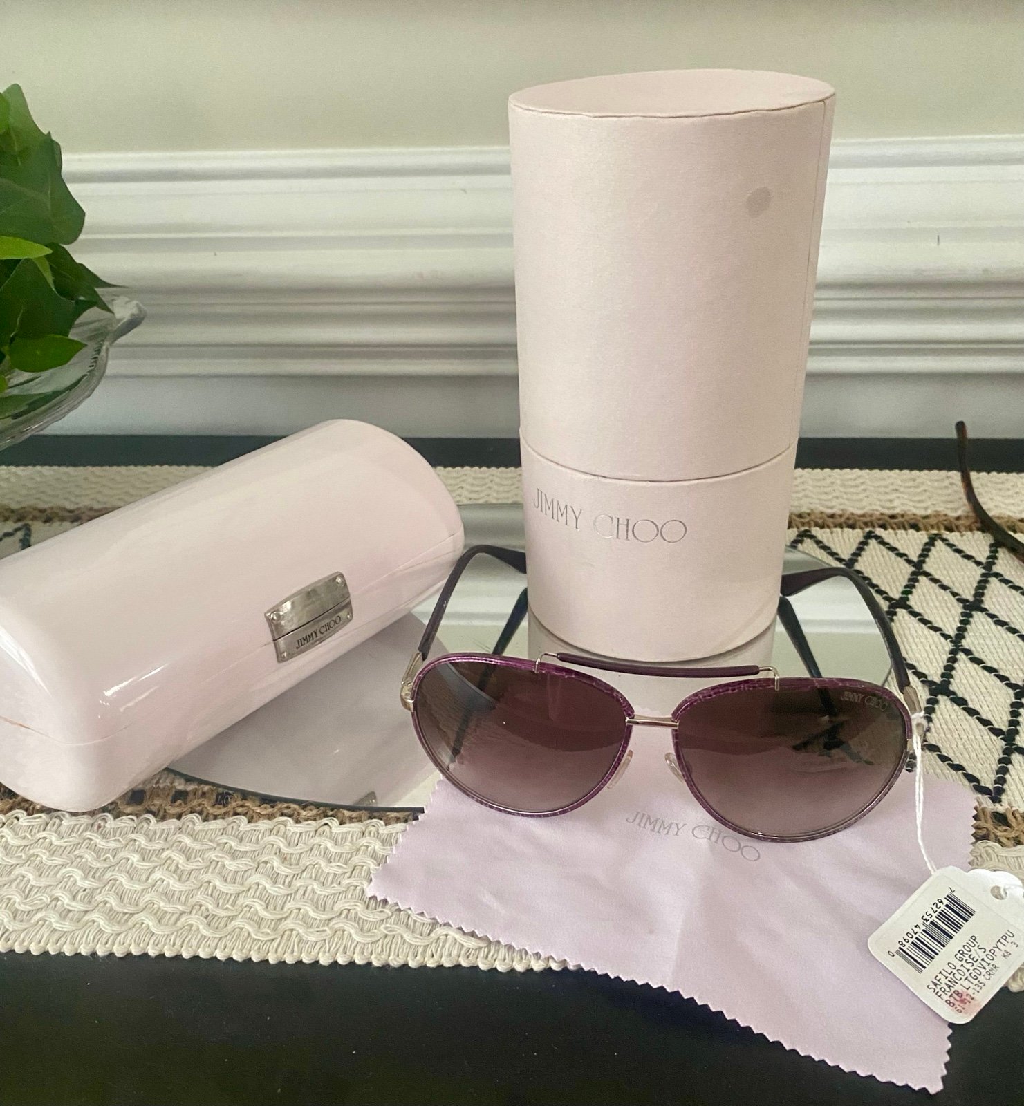 JIMMY CHOO FRANCOIS/S 8TB GOLD Violet authentic sunglasses/case/cloth/box