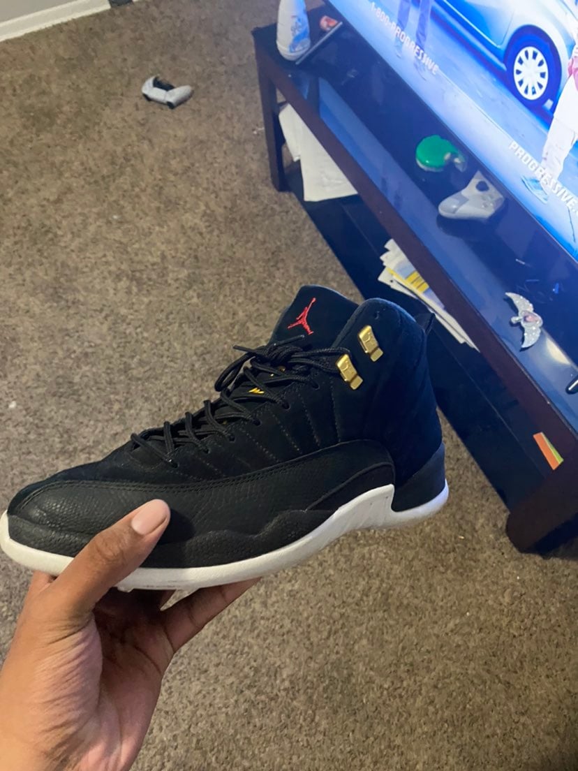 Nike Air Jordan 12 Retro Shoes in Black/White/Taxi
