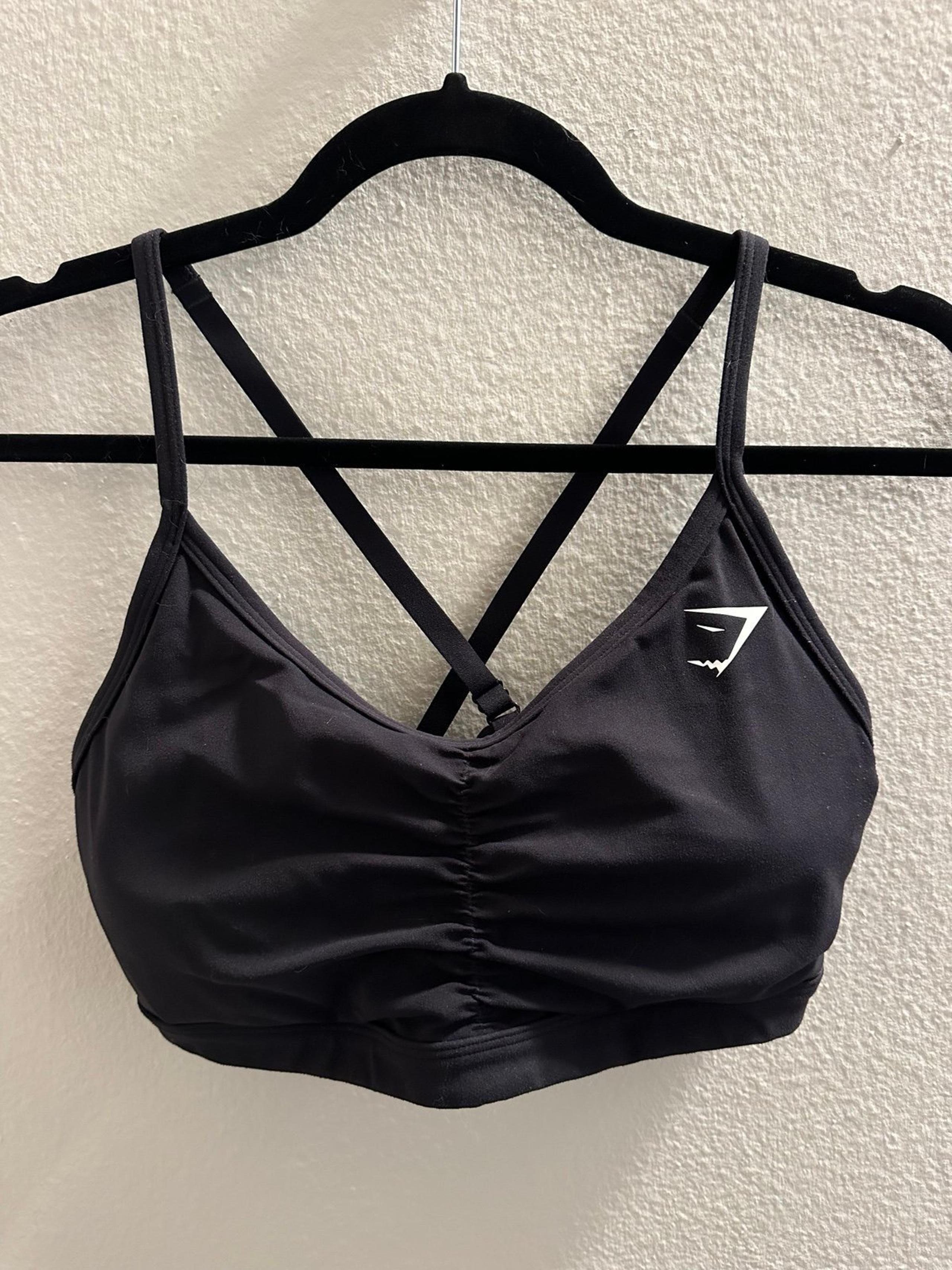 Gymshark Women’s XL Black Ruched Sports Bra