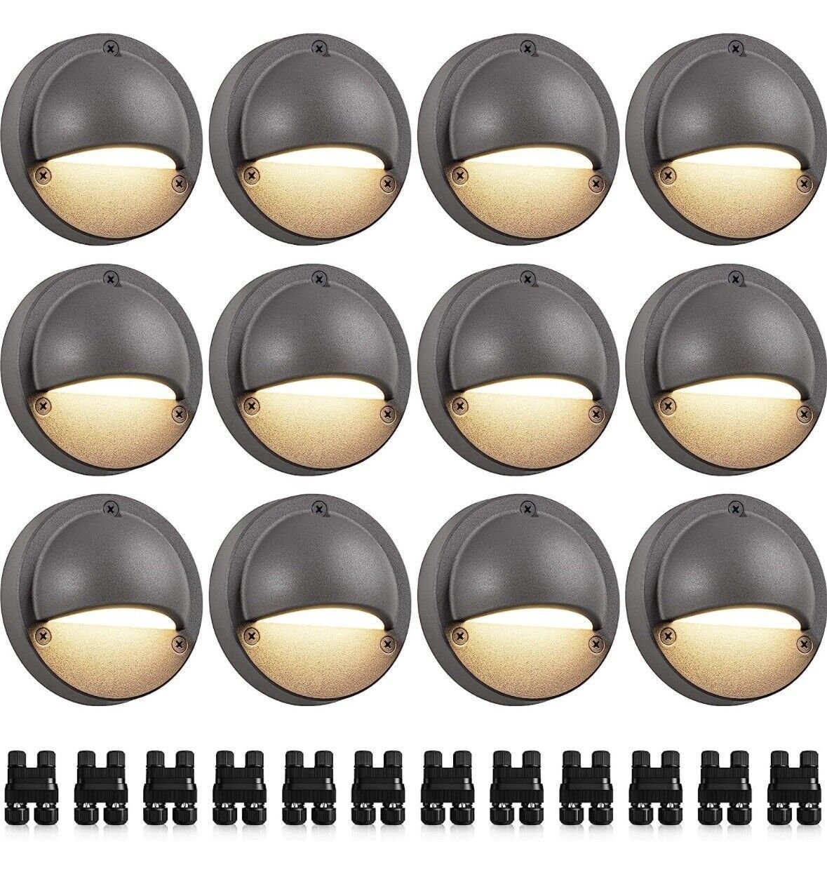 SUNVIE 12 Pack Low Voltage Deck Lights 5W LED Landscape Step Stair Lights