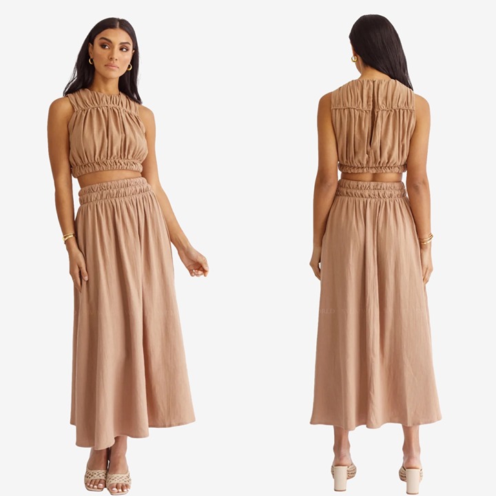 Girl and the Sun Crop Top and Maxi Skirt Set