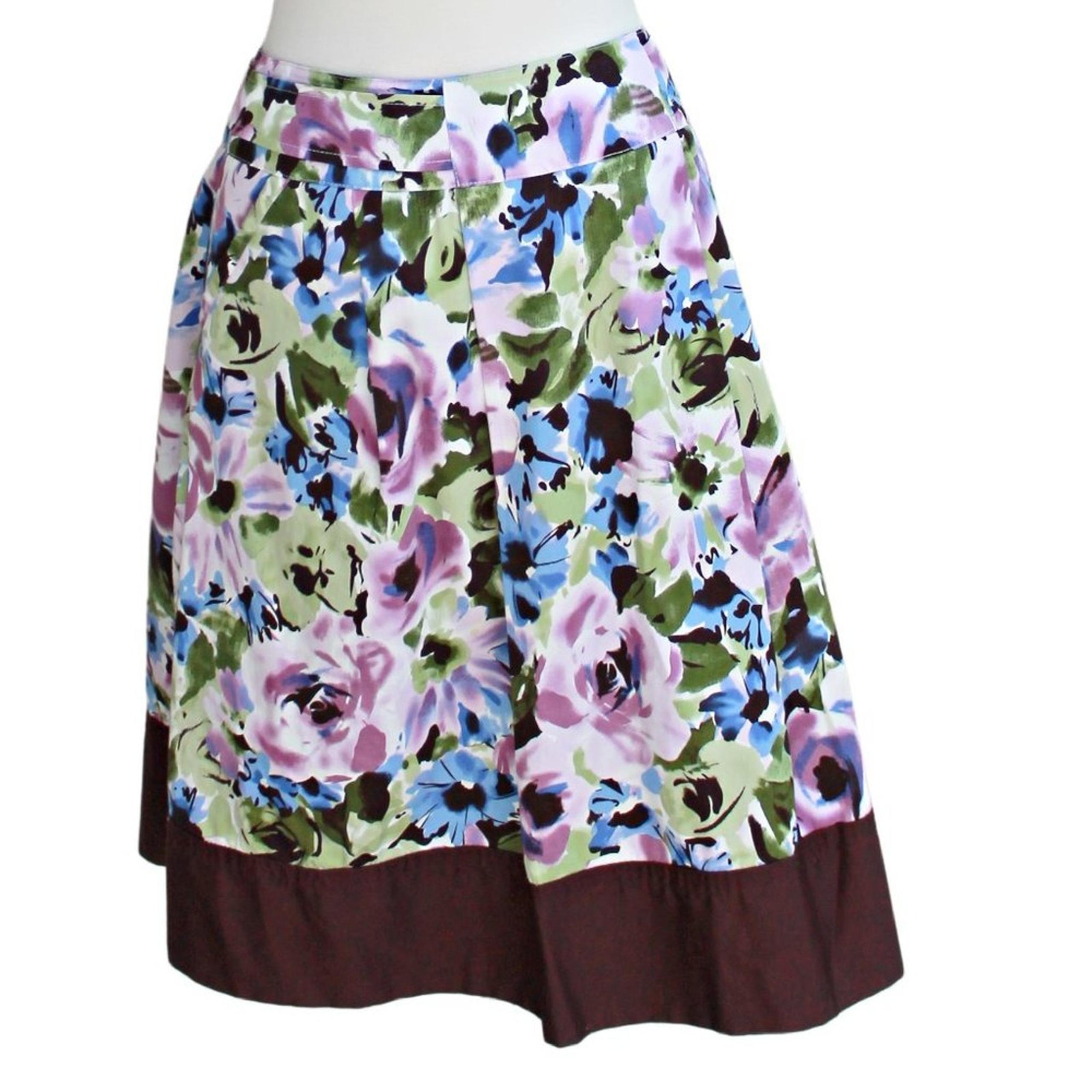 Willi Smith Women's Floral Print Midi Skirt Fall Colors Size 10