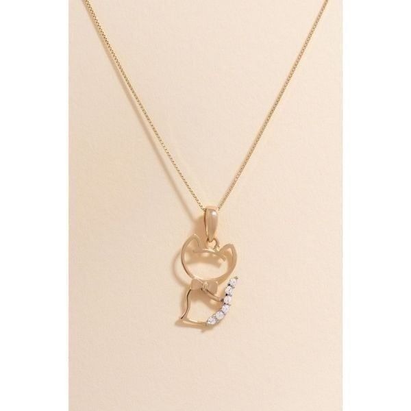 14k Solid Gold Cat Charm | Birthday Gift | Everyday Jewelry |