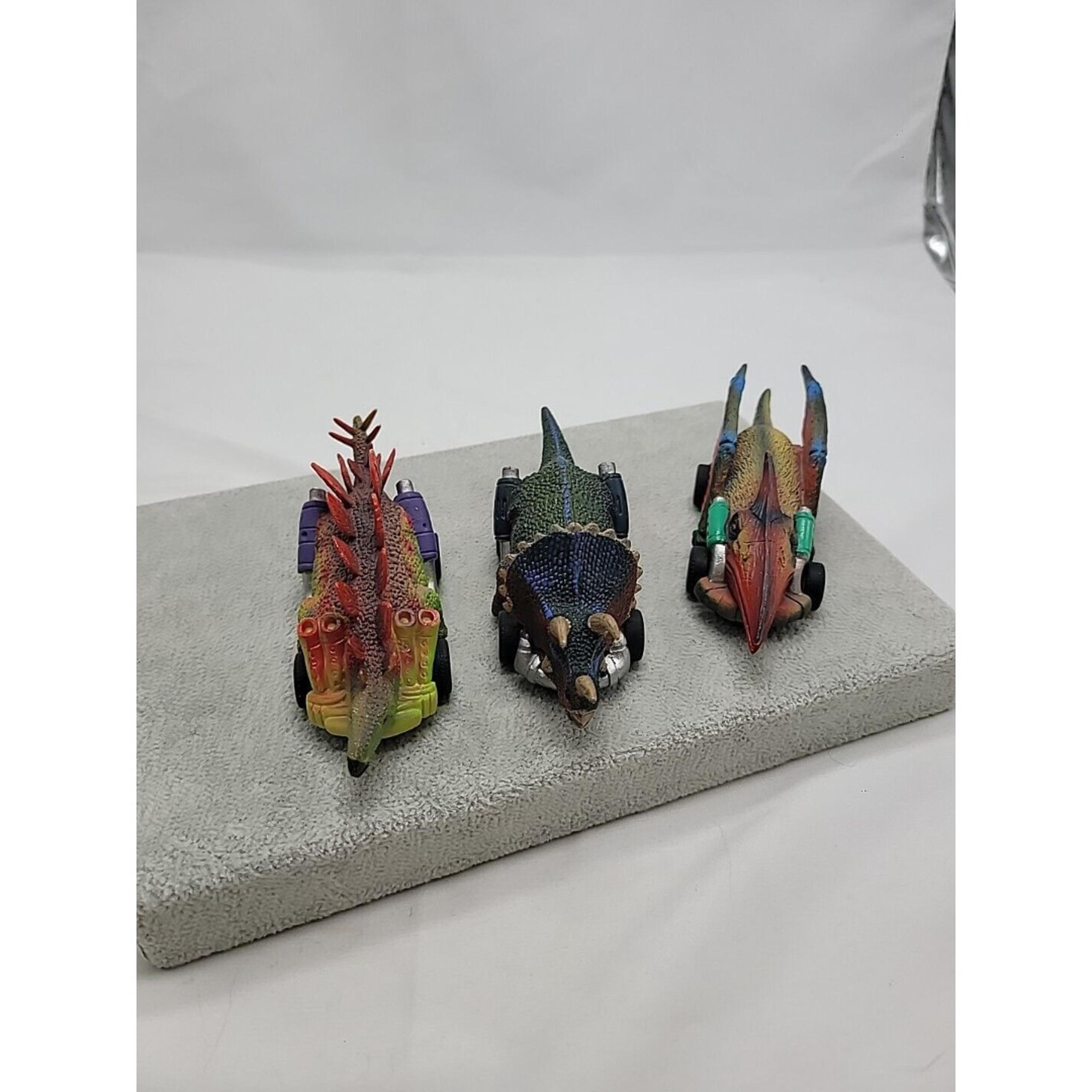 3 Dinosaur Vehicles Mini Toys Car Dinosaur Model Action Figures Pull Back And Go