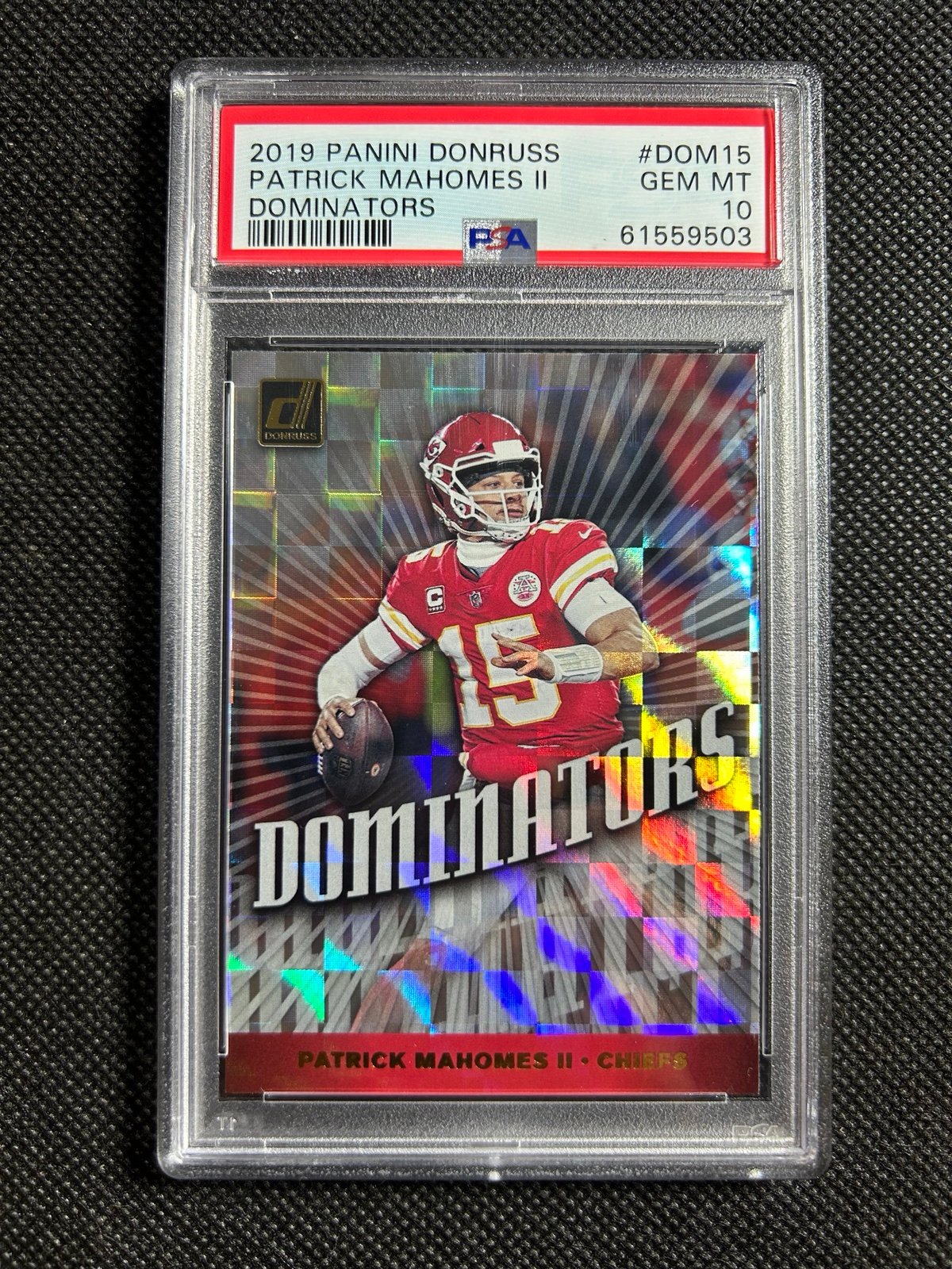 2019 Panini Donruss Dominators #DOM 15 Patrick Mahomes II PSA 10 GEM MINT Chiefs