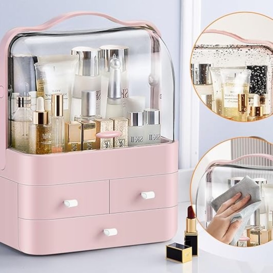 Makeup pink organizer