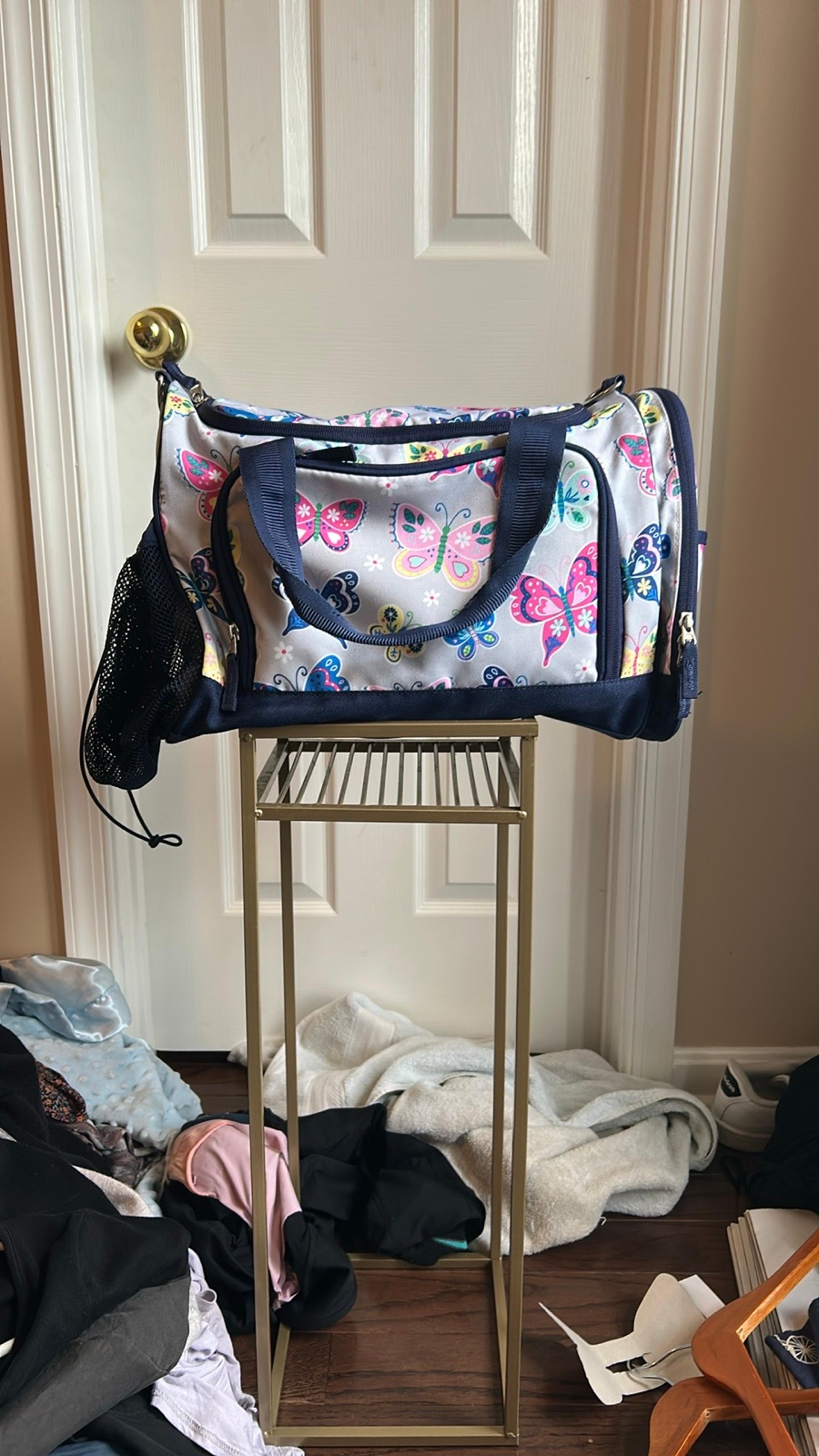 Pottery Barn Kids Butterfly Girls Gym Soccer Sports Bag  Excellent Condition