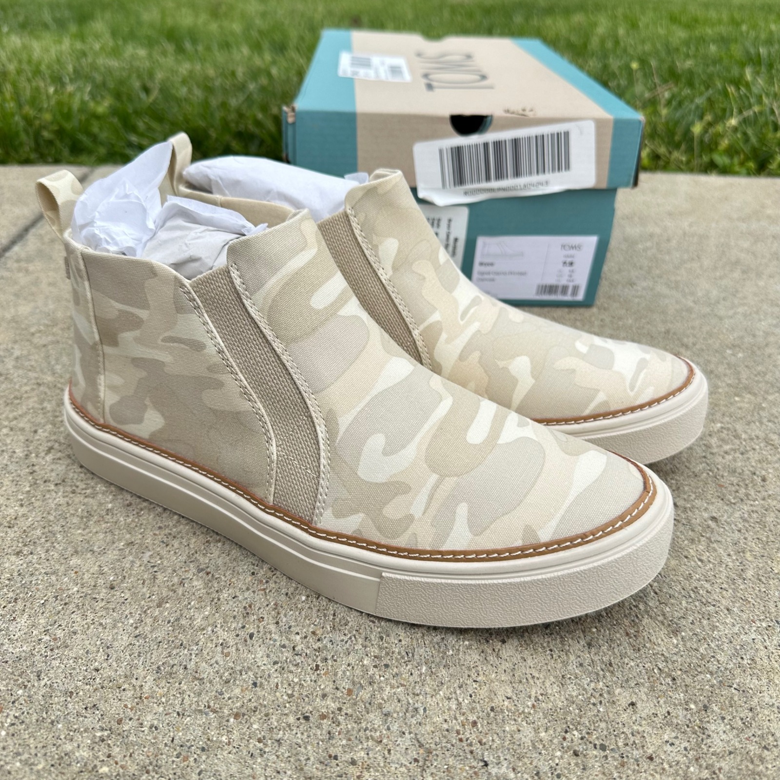 TOMS Bryce Egret Camo Slip On Mid Sneakers Casual Shoes Size 7.5