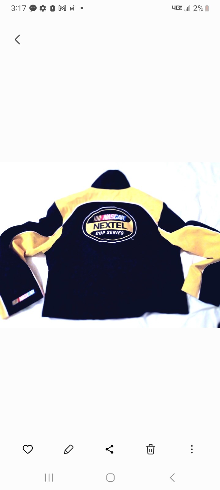 Rare NASCAR Jacket BLK & Yellow S: L