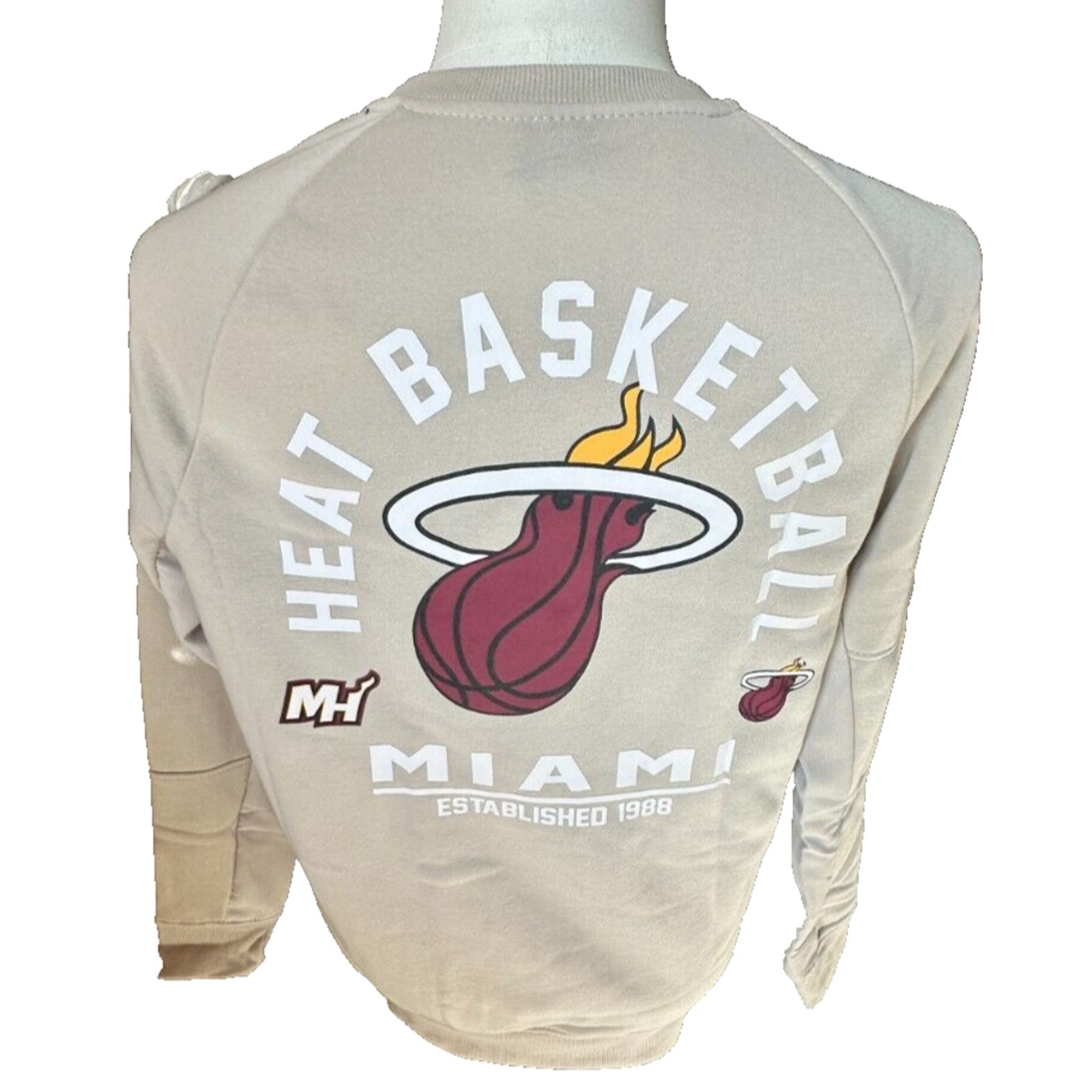 NBA Miami Heat Crew Neck Sweatshirt Color Sand Size Medium Unisex NWT