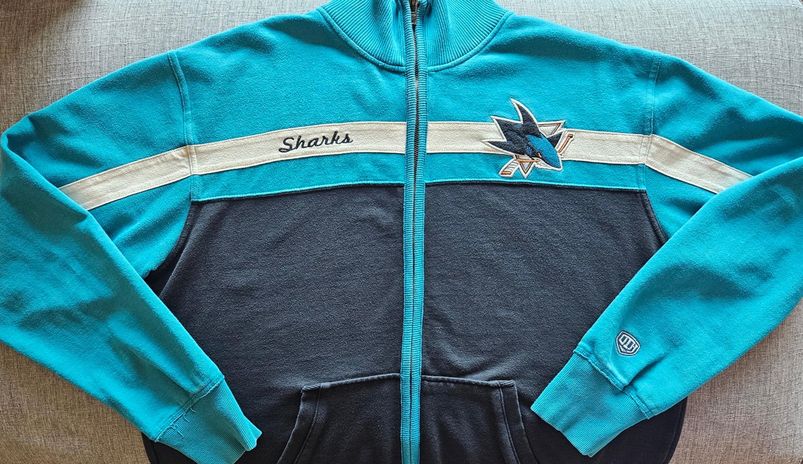 San Jose Sharks Full Zip Jacket Old Time Hockey NHL Official Adult Size XL