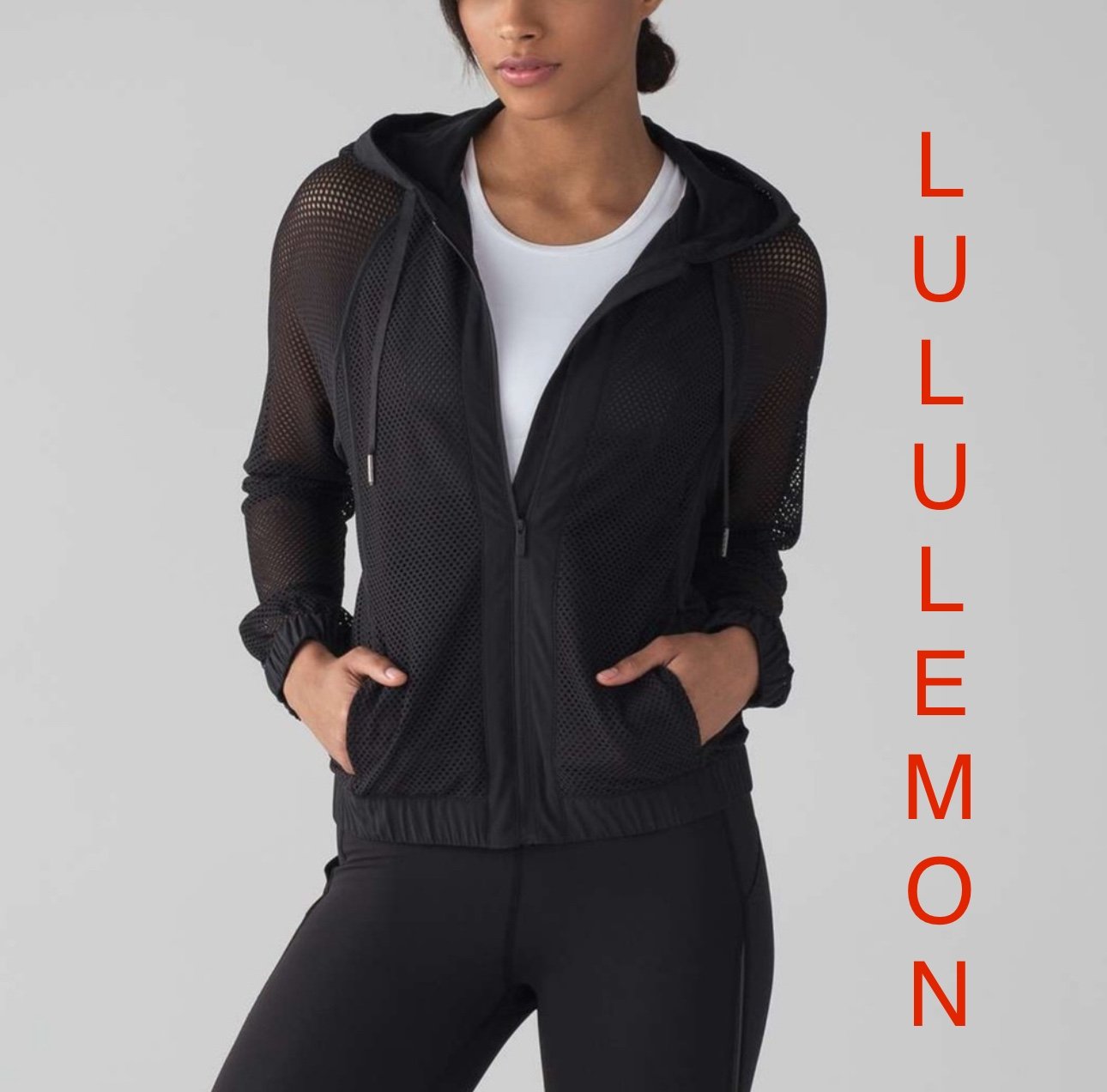 Lululemon Black “Mesh On” Full Zip Hoodie - Women’s 12