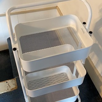 3 Tier Mesh Utility Cart, Rolling Metal Organization Cart with Handle