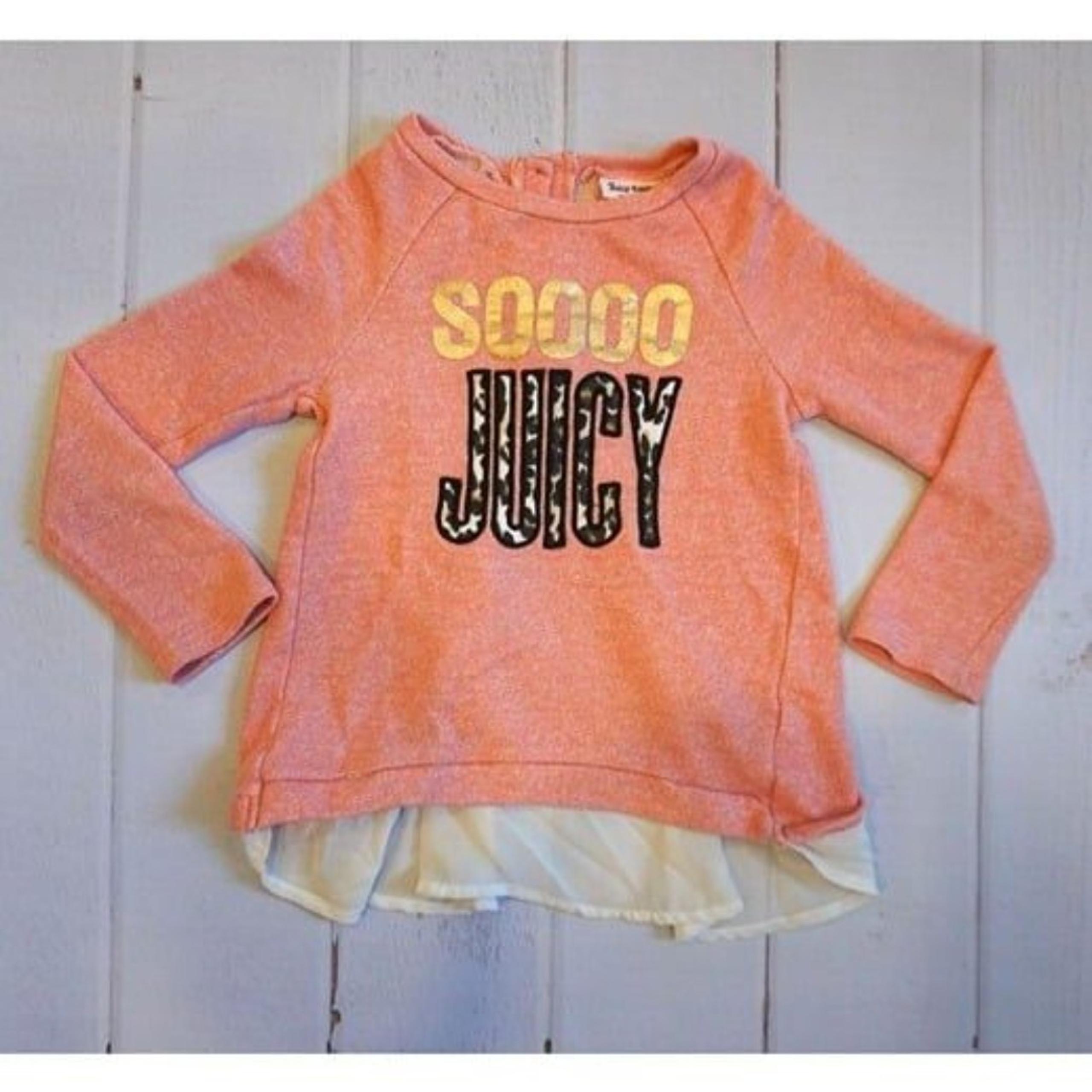 Girls’ Pink Graphic Long Sleeve Sweatshirt - Size 6X - Juicy Couture