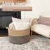 Extra Large Wicker Storage Basket, 83L Woven Blanket Storage, 21.7 x 13.8 inches