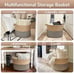 Extra Large Wicker Storage Basket, 83L Woven Blanket Storage, 21.7 x 13.8 inches