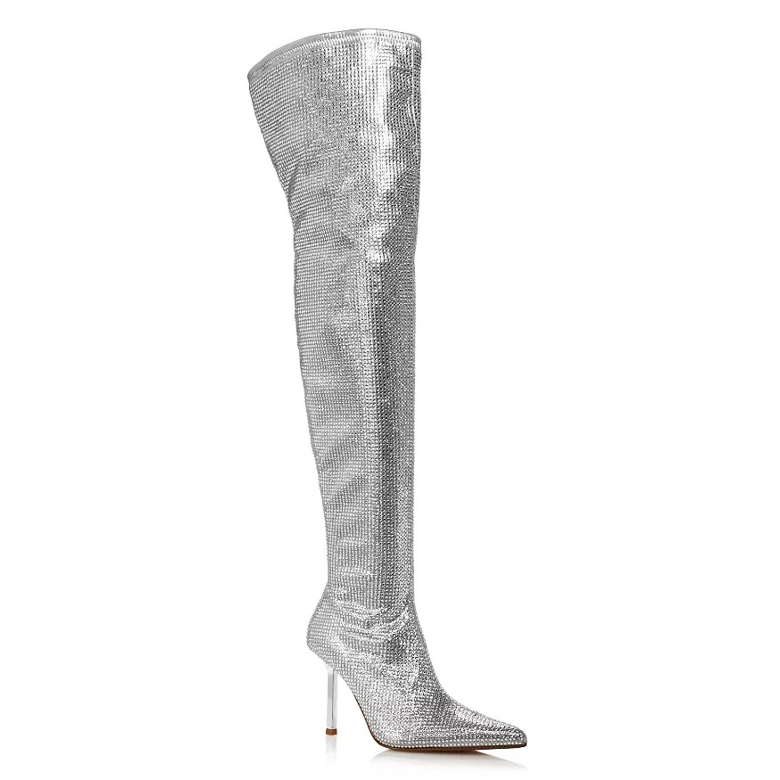 AQUA Nicki Pointed Toe High Heel Rhinestone Over The Knee Boots Size 9.5 248
