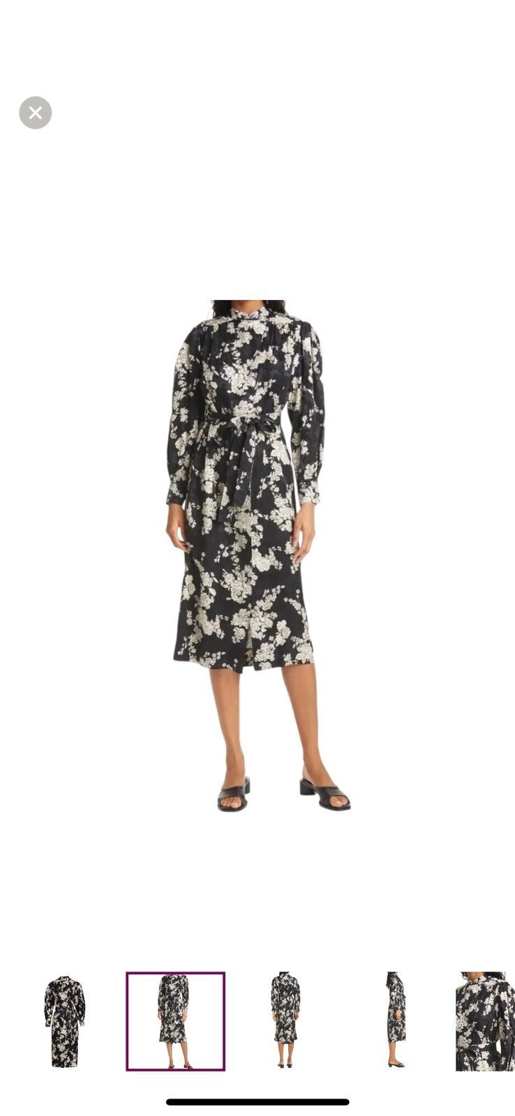 REBECCA TAYLOR Gabrielle Silk-Blend Long-Sleeve Maxi Dress NWT Size Small