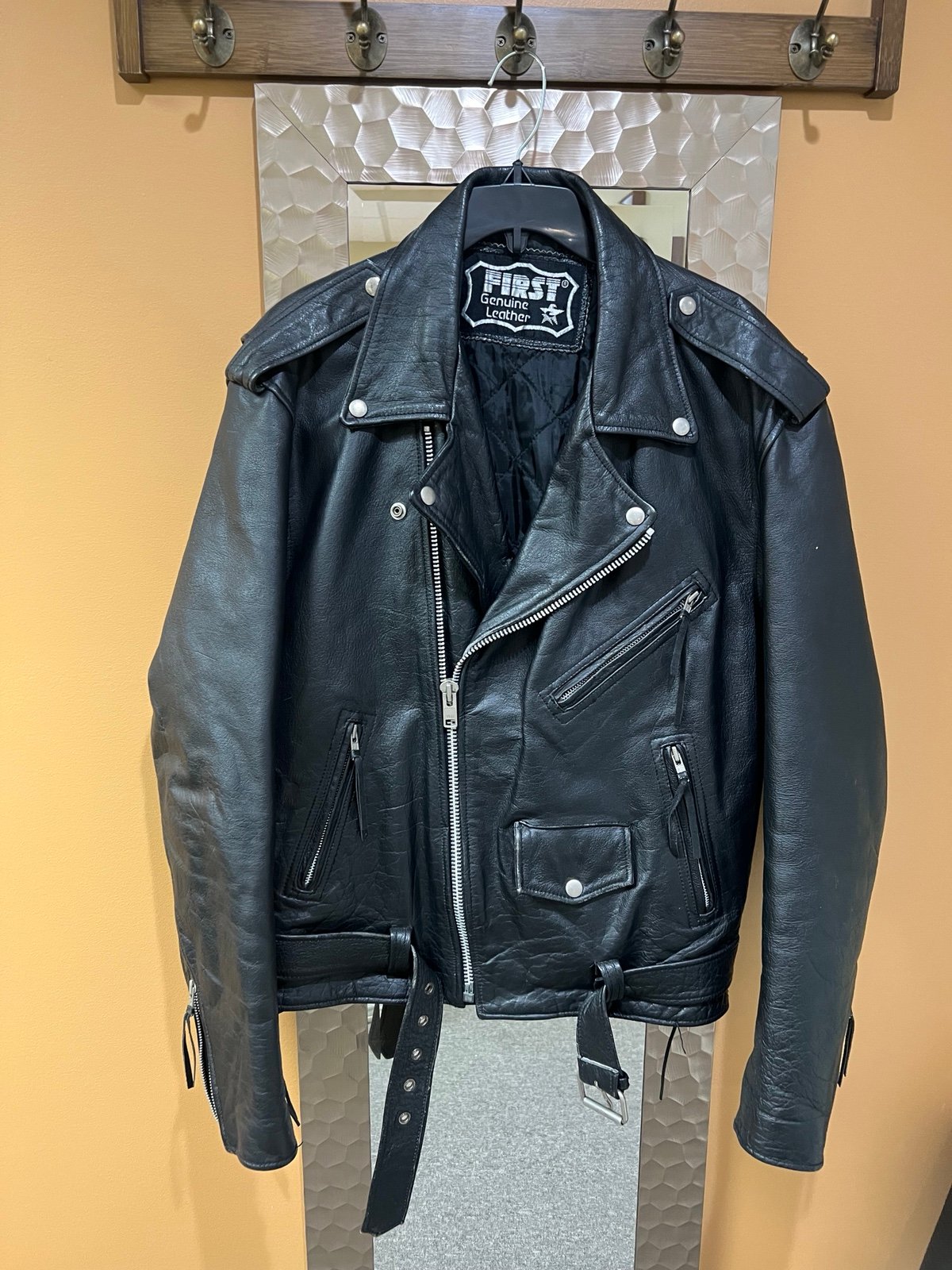 Men’s First Genuine Leather Motorcycle Jacket