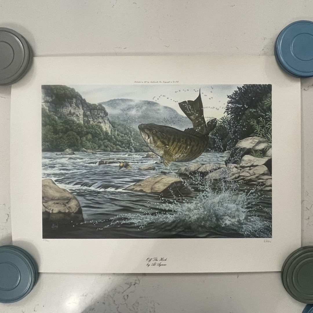 Off The Hook by Al Agnew Signed Print 474/950 Smallmouth Inc. 19.5” x 26”