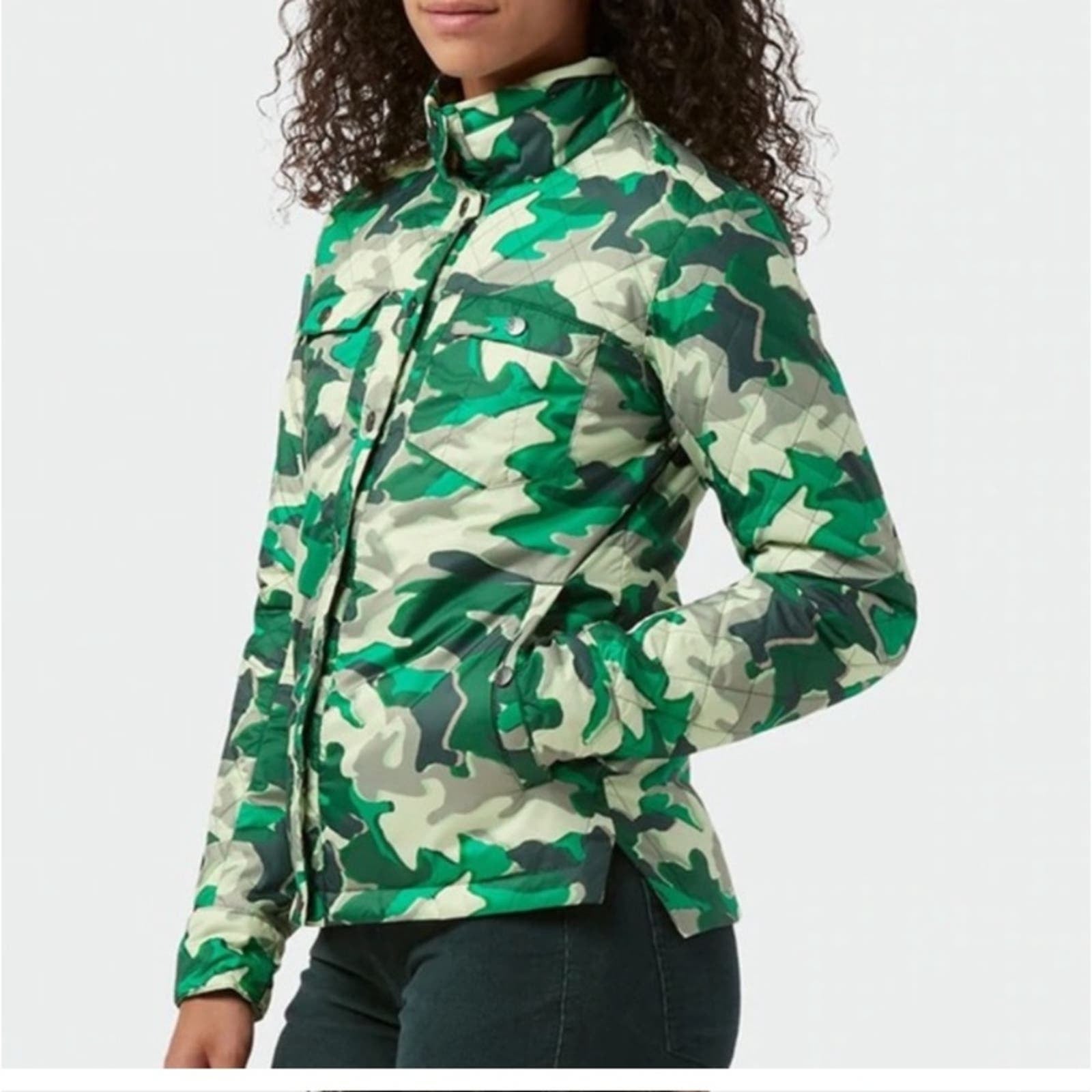 S STIO Women’s Skycrest Insulated Snap Camo Jacket Green Camo 210