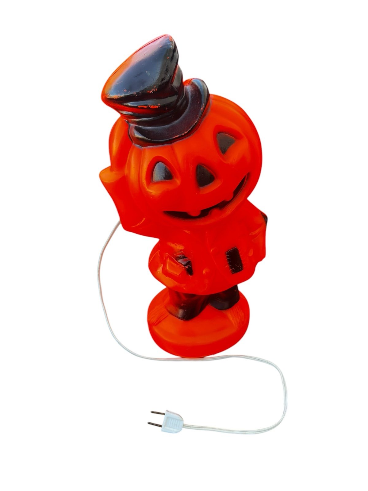 VINTAGE EMPIRE BLOW MOLD 14 PUMPKIN MAN WITH TOP HAT LIGHT UP 1969! Needs new b