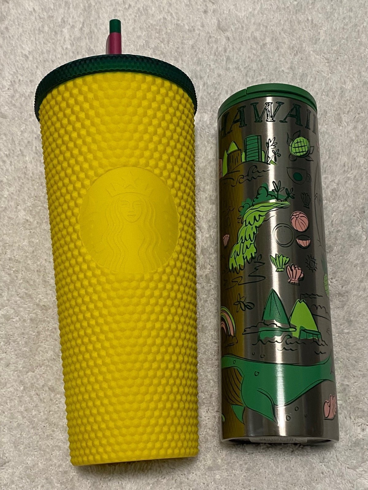 Starbucks Hawaii exclusive matte pineapple studded & been there series tumbler