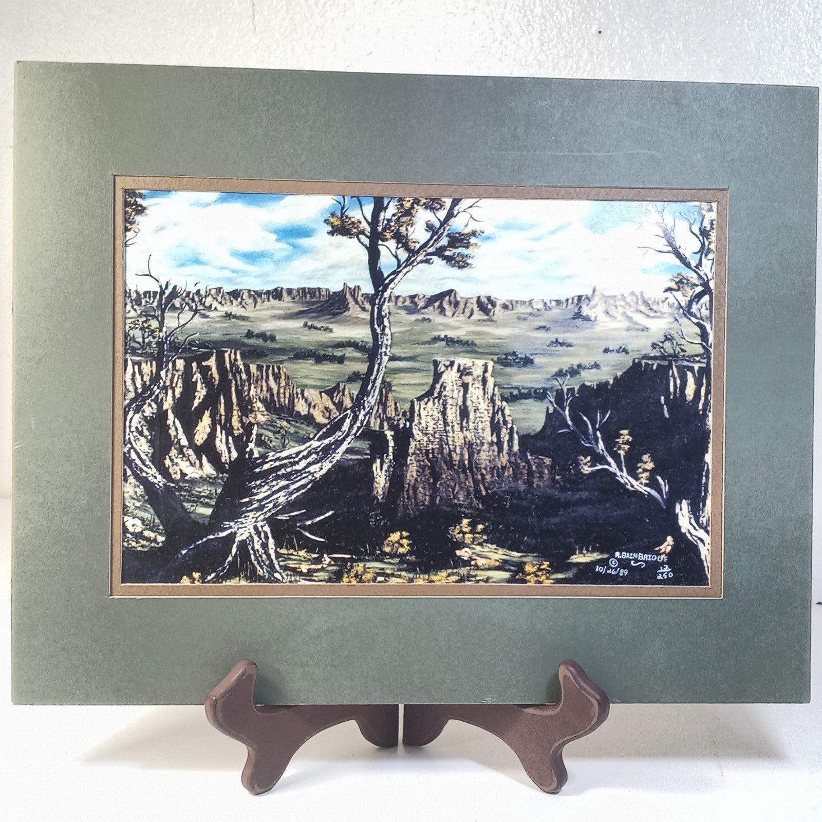 Striking Lithograph Canyon Rim R.S. Bainbridge 1989 Unframed